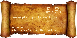 Seregély Hippolita névjegykártya
